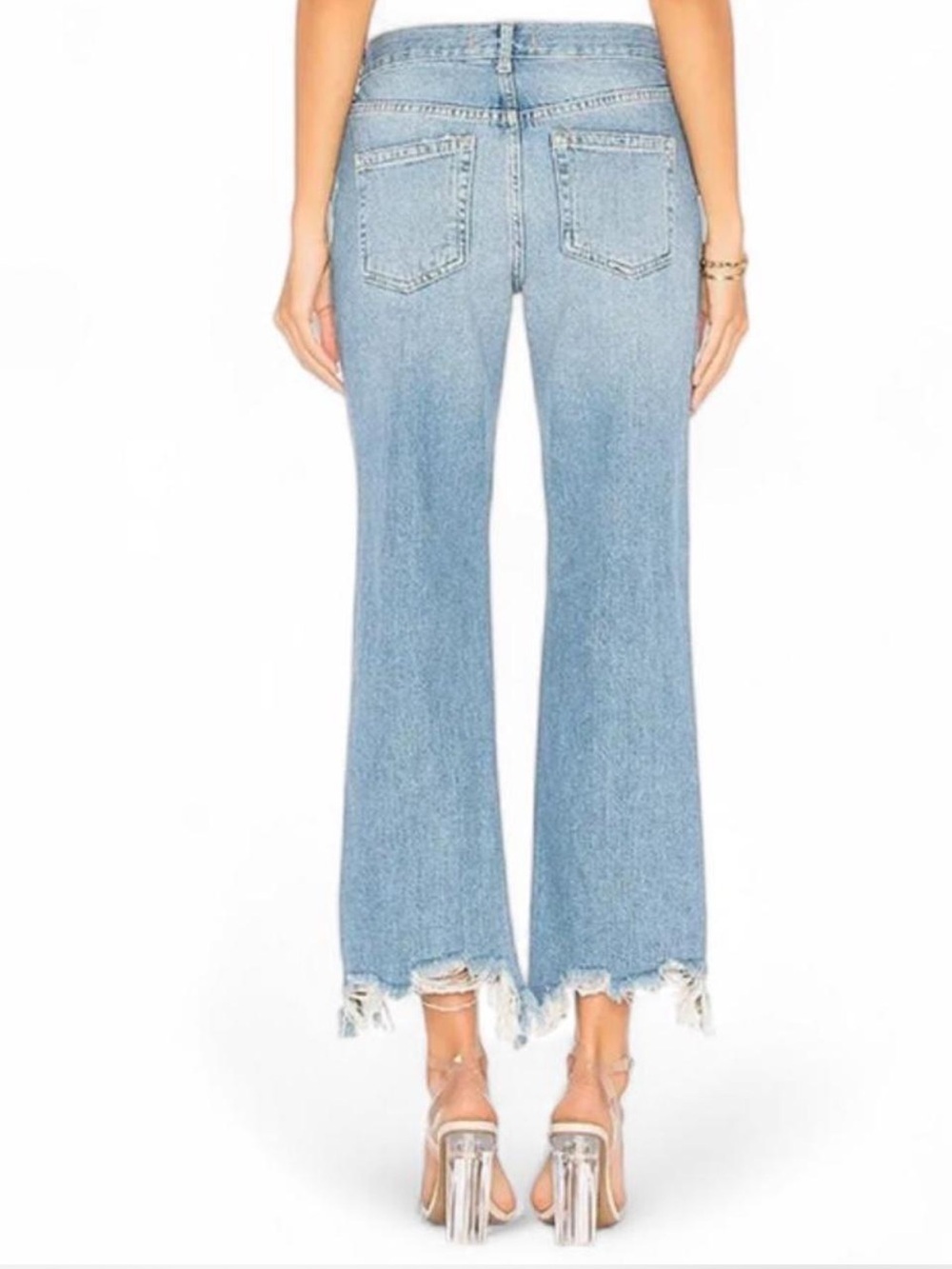 Free People We The Free Maggie Distressed Mid Rise Straight Jeans Raw Hem 28 - Picture 3 of 6